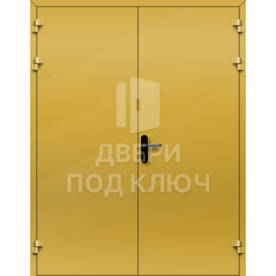 Противопожарная светопрозрачная двупольная алюминиевая дверь ДПК-16524